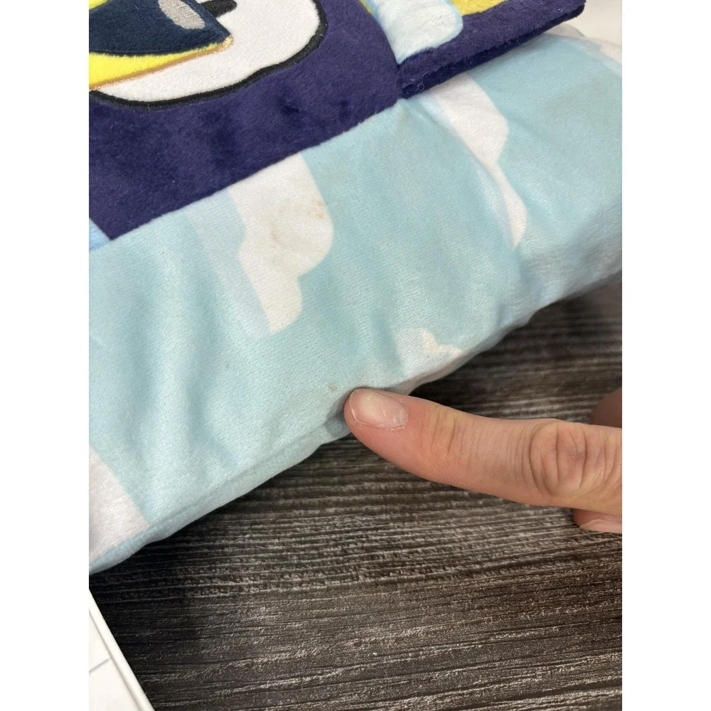 Bluey‎ Plush Pillow Kids Blue Rectangle 12x10 Cloud Print Jay Franco Nursery